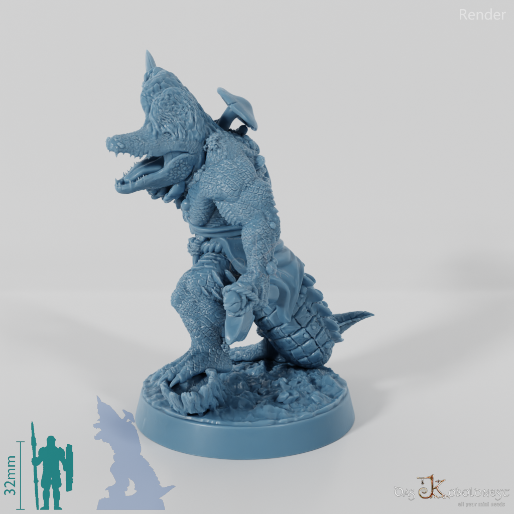 Pilzinfizierter Krokodilvolk-Krieger 01