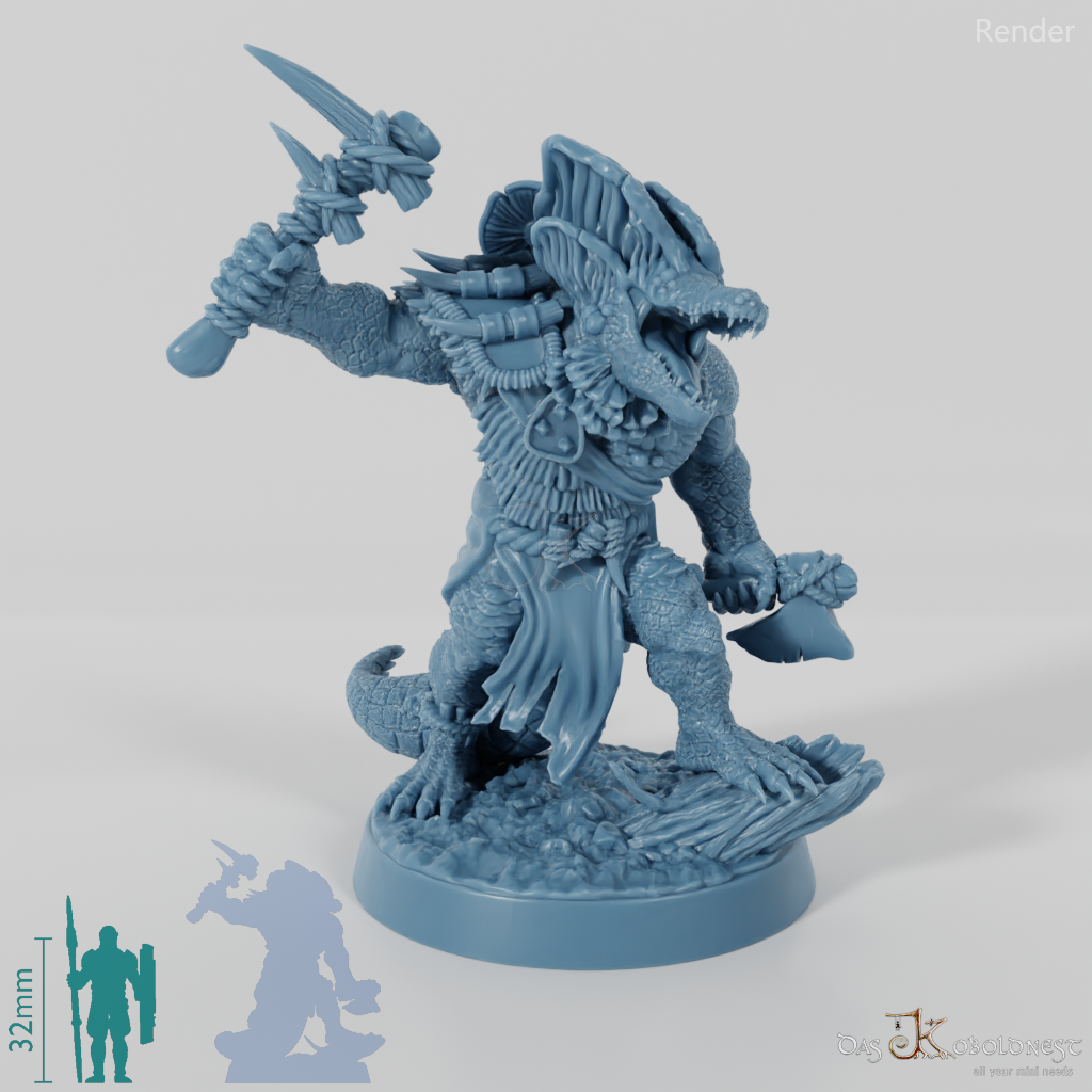 Pilzinfizierter Krokodilvolk-Krieger 01