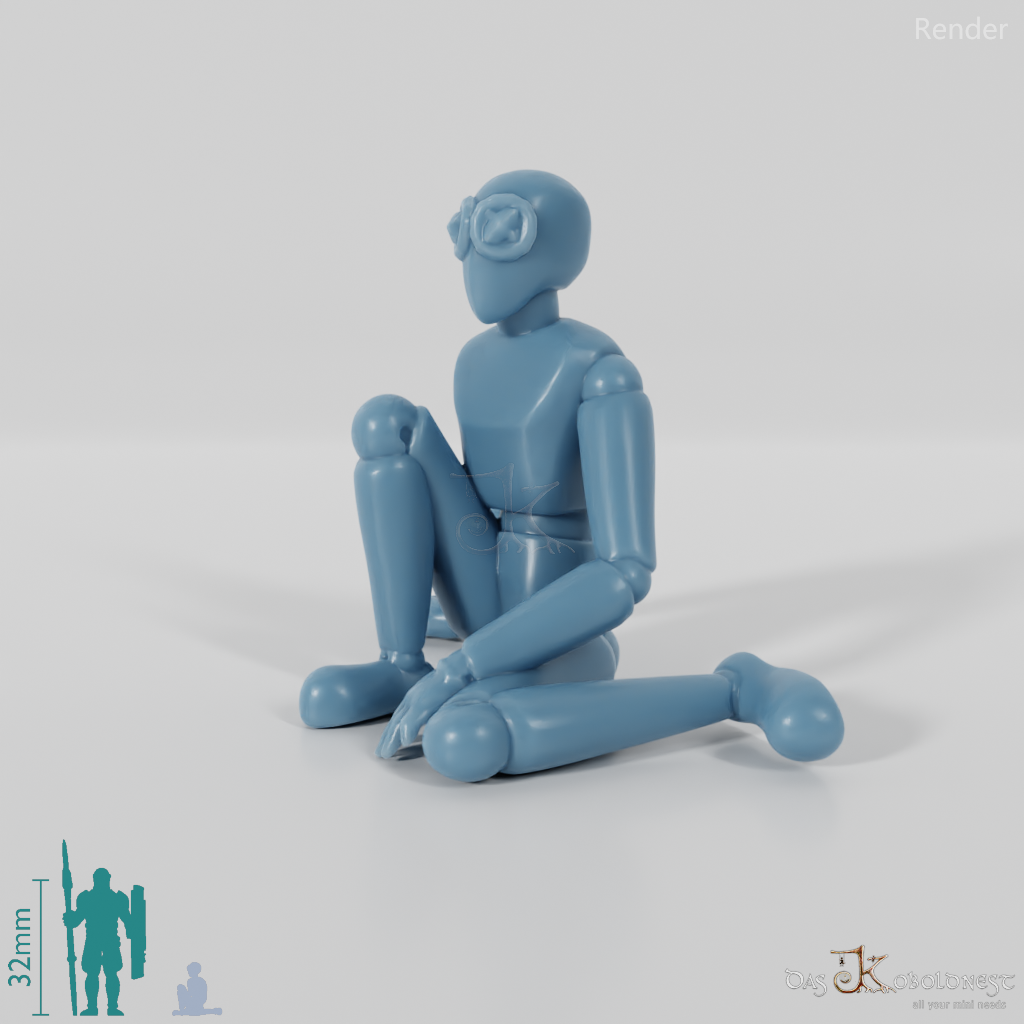 Animierte Marionette - Sitzend