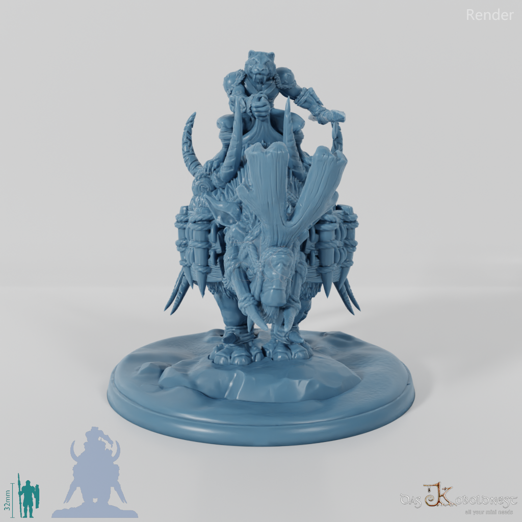 Gerüstetes Rhinodon 01 mit Reiter