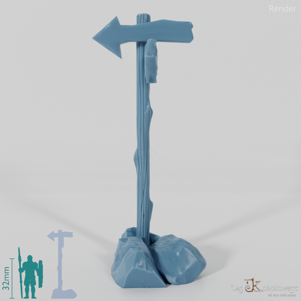 Wegweiser - Cartoon 01 mit Steinen