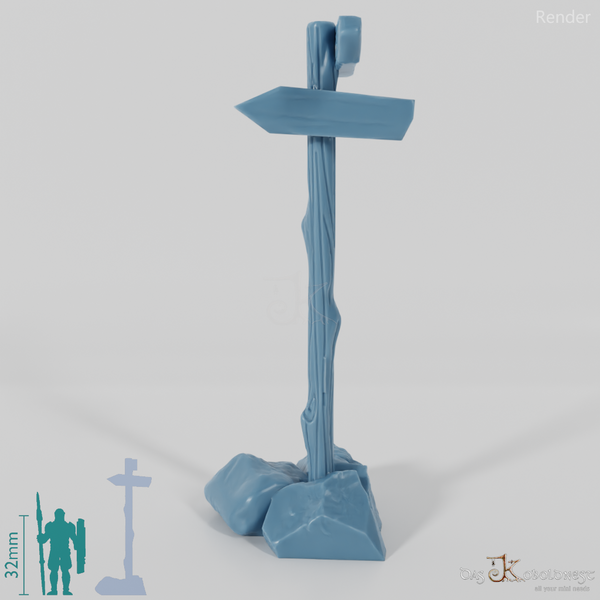 Wegweiser - Rustikal 01 mit Steinen