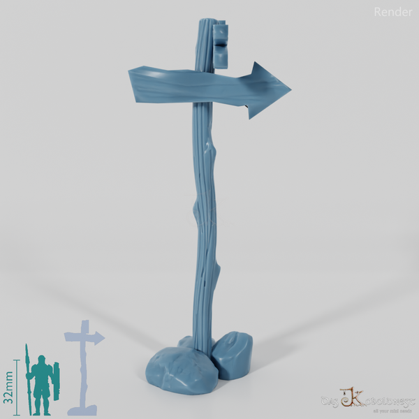 Wegweiser - Cartoon 02 mit Steinen