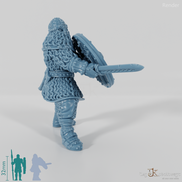 Wikinger mit Kurzschwert und Schild