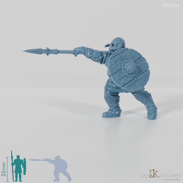 Wikinger mit Speer und Schild