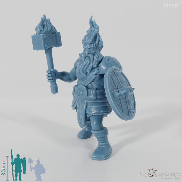 Azer mit Hammer und Schild