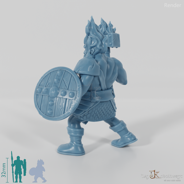 Azer mit Hammer und Schild