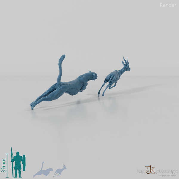 Raubkatze - Gepard auf der Jagd nach Thomson-Gazelle