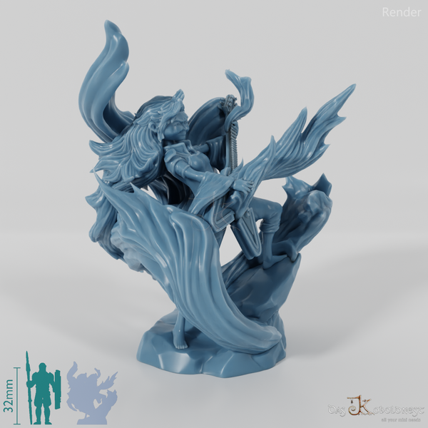 Gnomen-Bardin mit Flammengitarre