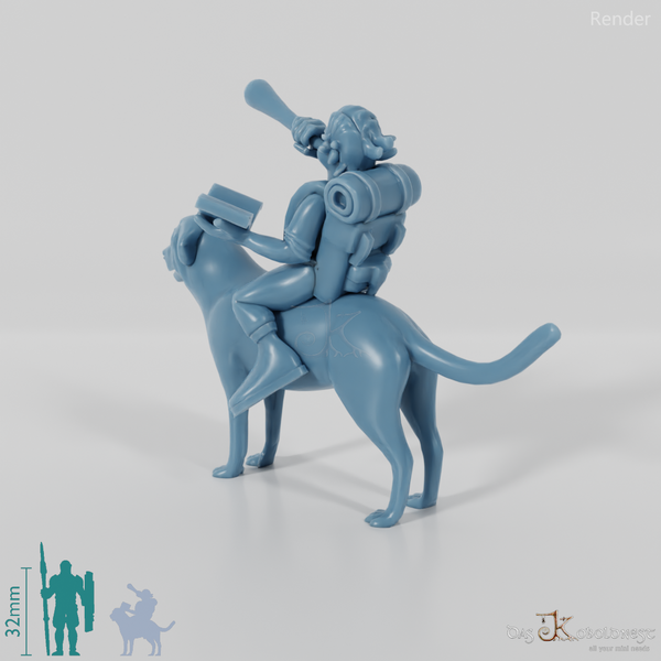 Halbling-Barde auf Hund