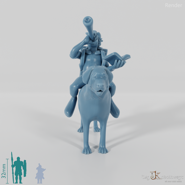 Halbling-Barde auf Hund