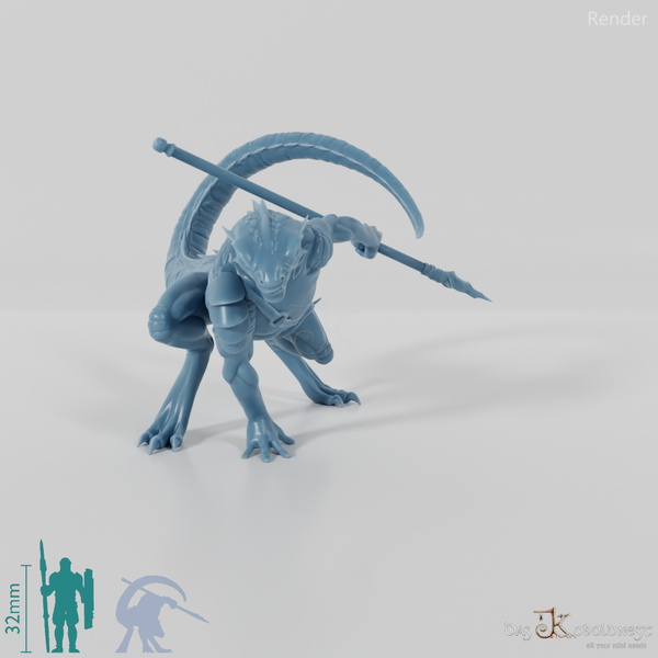 Echsenvolk-Krieger mit Speer 02