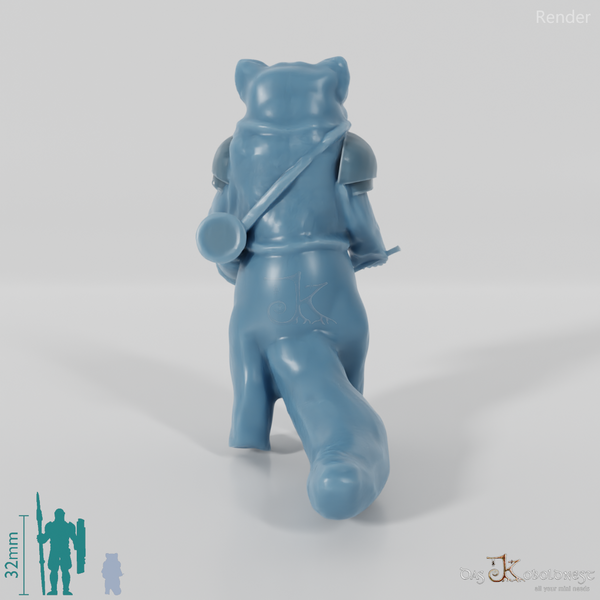 Roter Panda mit Trommel