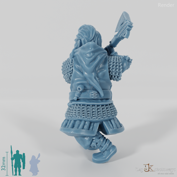 Gawli, Zwergen-Krieger in Kampfhaltung