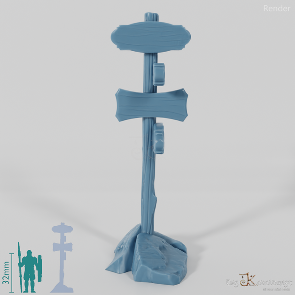 Wegweiser - Stadt 04 mit Steinen