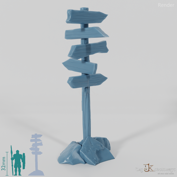 Wegweiser - Rustikal 04 mit Steinen