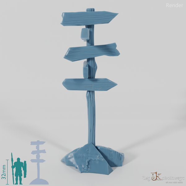 Wegweiser - Rustikal 04 mit Steinen