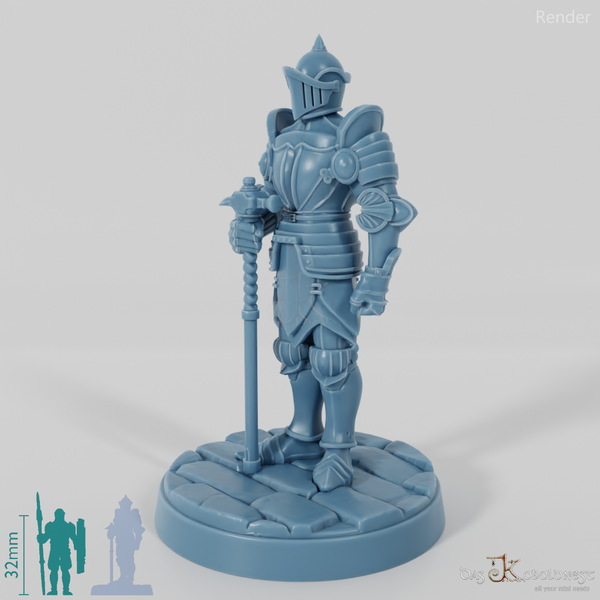 Ritterstatue mit Hammer