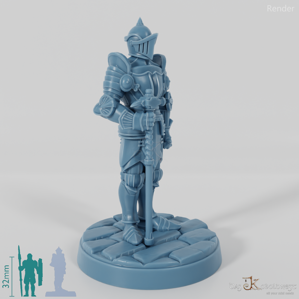 Ritterstatue mit Hammer