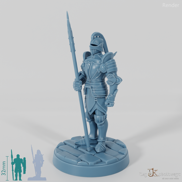 Ritterstatue mit Hellebarde