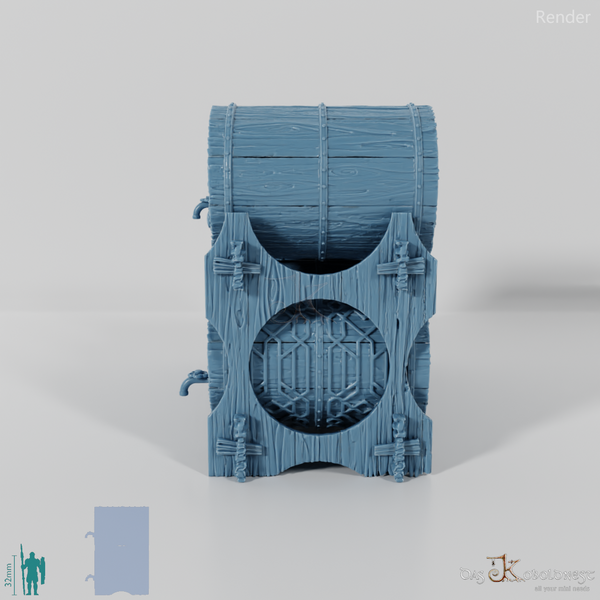 Gestapelte Bierfässer 01