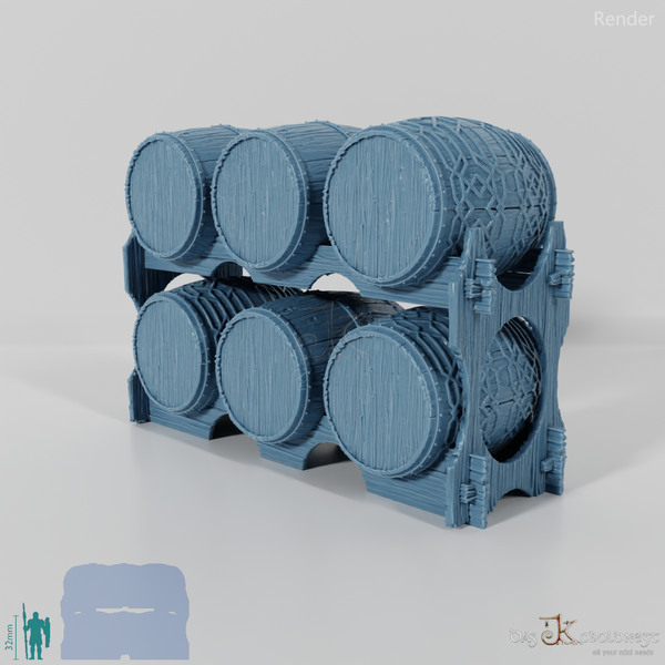 Gestapelte Bierfässer 02