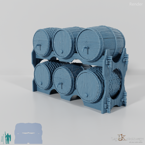 Gestapelte Bierfässer 02