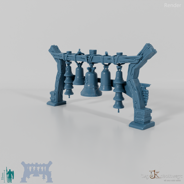 Glockengießerei - Holzgerüst mit Glocken