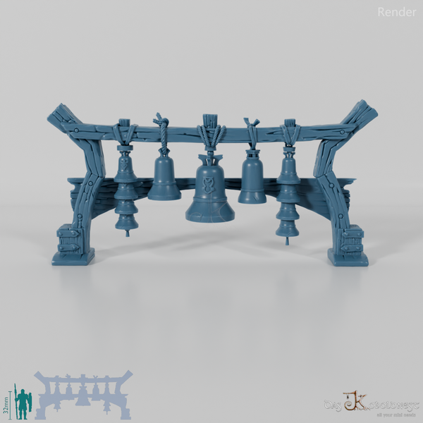 Glockengießerei - Holzgerüst mit Glocken