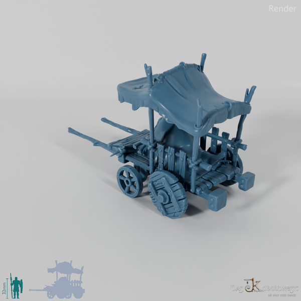 Schlachterei - Holzkarren mit Plane