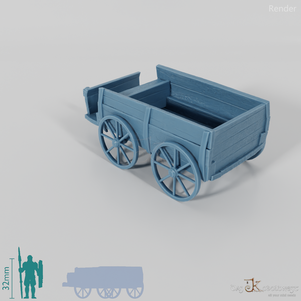 Wagen - Holzkarren mit Kutschbock