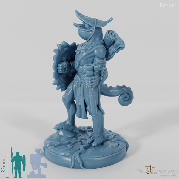 Xuchatla, Echsenvolk Schurke mit Blasrohr (Pose 1)