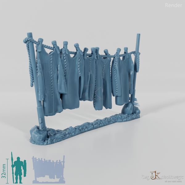 Wäscheleine mit Wäsche