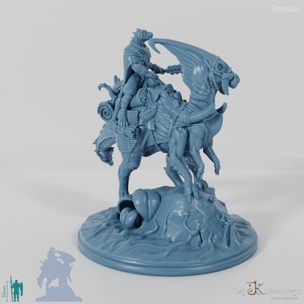 Koa, Echsenvolk Kampfmeister mit Keule auf JuJu