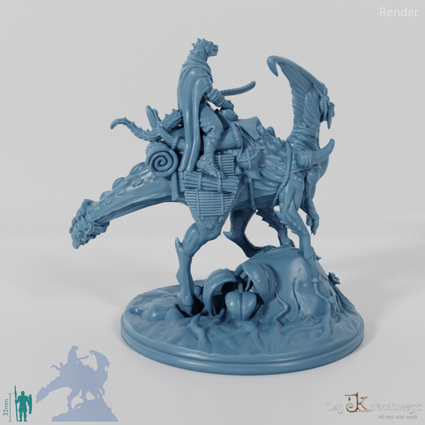 Koa, Echsenvolk Kampfmeister mit Schwert auf JuJu