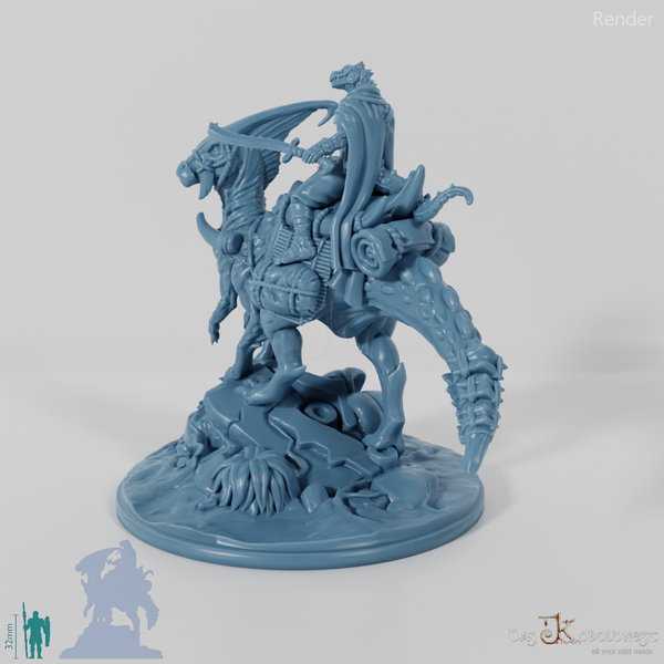 Koa, Echsenvolk Kampfmeister mit Schwert auf JuJu