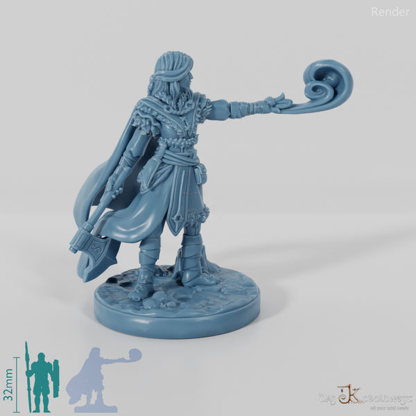 Elena, Schülerin des Nordens mit Axt und Zauber (Pose 2)