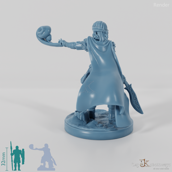 Elena, Schülerin des Nordens mit Dolch und Zauber (Pose 2)