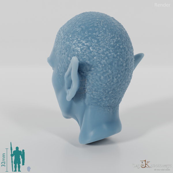 Frauenkopf - Elfin Kahl (Wütend)