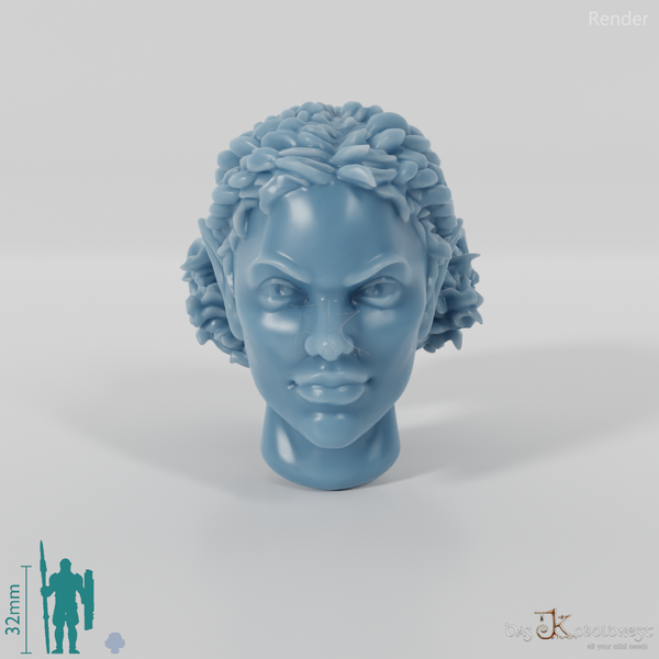 Frauenkopf - Elfin mit geflochtenen Locken