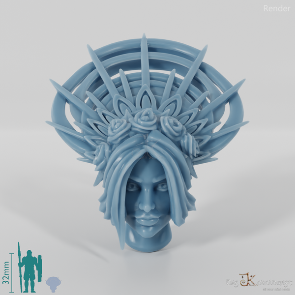 Frauenkopf - Elfin mit ausladender Tiara