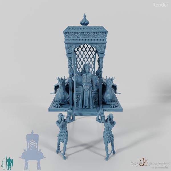 Ostmenschen-Kaiser auf Sänfte