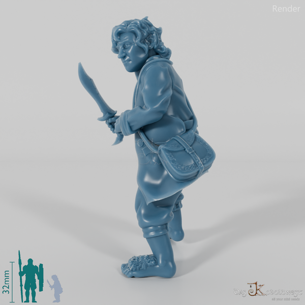 Falco, Halbling-Schatzträger in Kampfhaltung (Remastered)