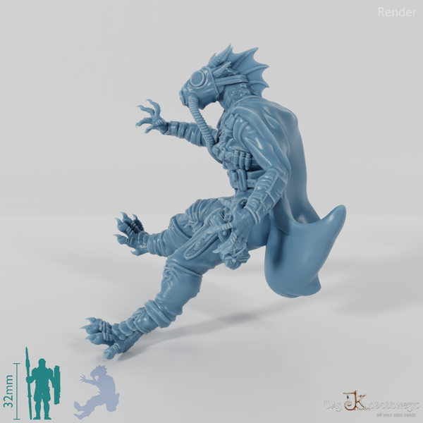 Konala Drax, Dragonborn-Rauchmagierin - Reiterpose