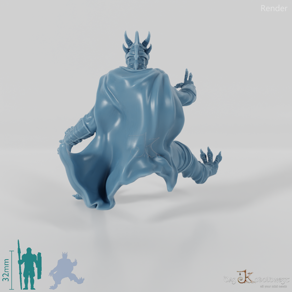 Konala Drax, Dragonborn-Rauchmagierin - Reiterpose