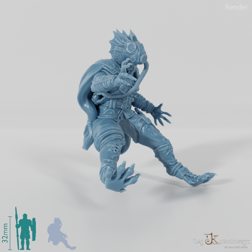 Konala Drax, Dragonborn-Rauchmagierin - Reiterpose