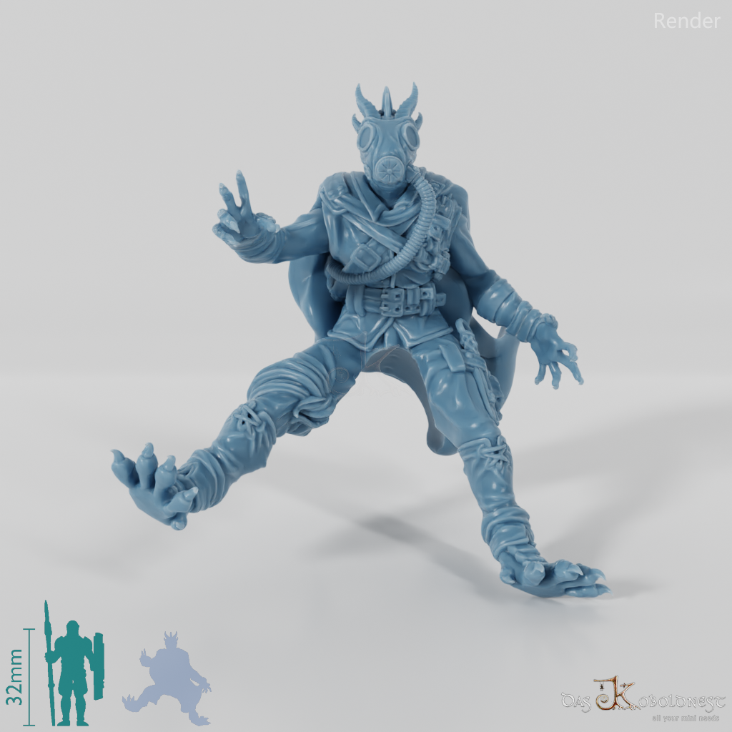 Konala Drax, Dragonborn-Rauchmagierin - Reiterpose