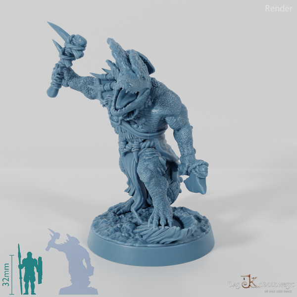 Pilzinfizierter Krokodilvolk-Krieger 01