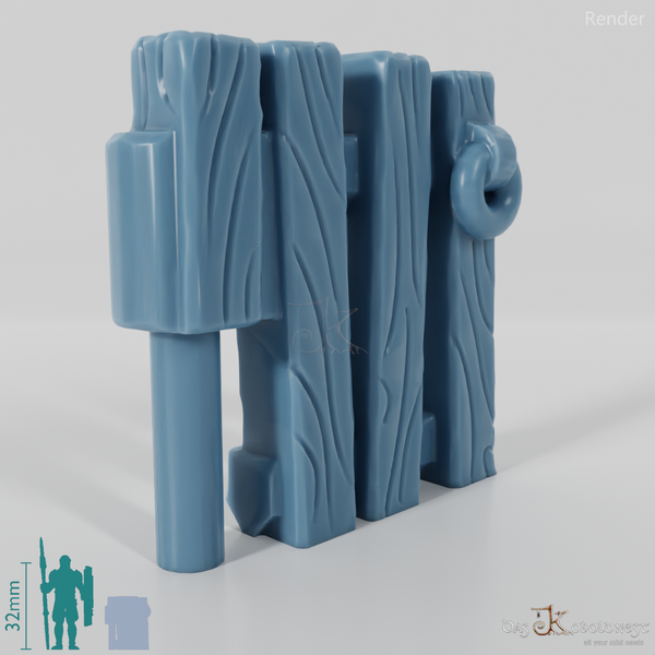 Zaun - Gartenzaun mit Tor (Flach)