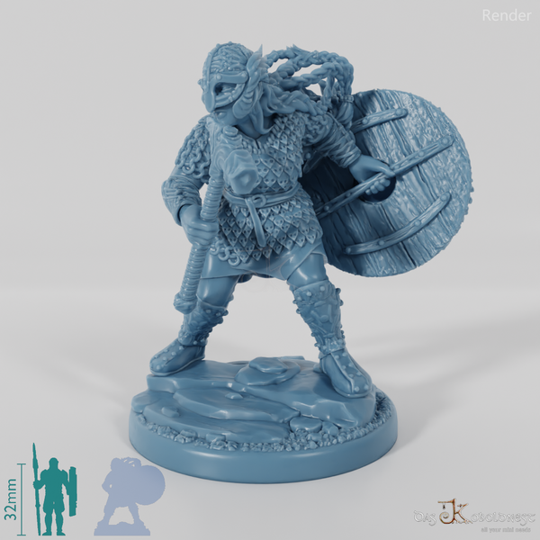 Aidda, Behelmte Anführerin der Schildmaiden